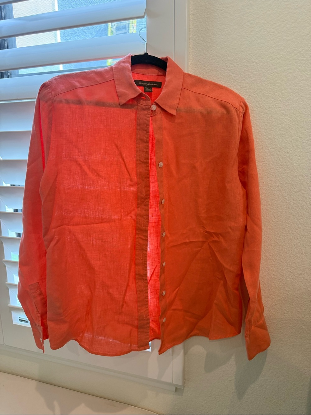 Tommy Bahama Coral-Orange Linen Button-Down Shirt - Women